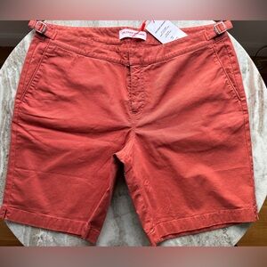ORLEBAR BROWN CHINO SHORTS 38 RED SIDE TAB $400 Dane II VINTAGE ROSE COTTON